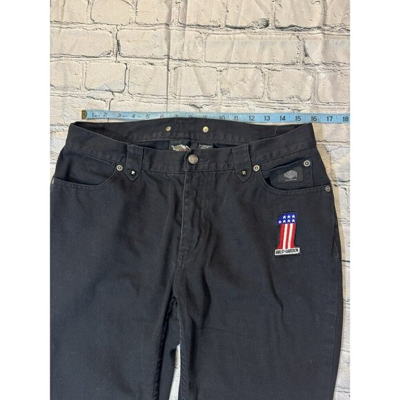 Harley-Davidson Motorcycles Womans Bootcut Denim Black Embroider Riding Jeans 12 - Picture 9 of 12